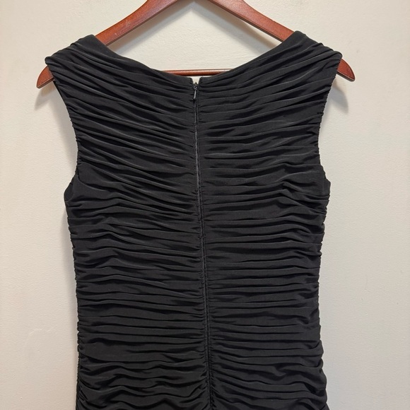 Adrianna Papell Ruched Black Bodycon Dress Size 12 - Picture 6 of 9